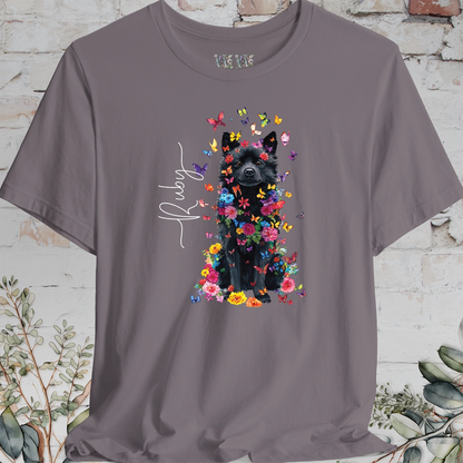 Schipperke #2 Floral Butterfly personalized unisex T shirt