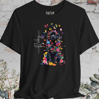 Schipperke #2 Floral Butterfly personalized unisex T shirt
