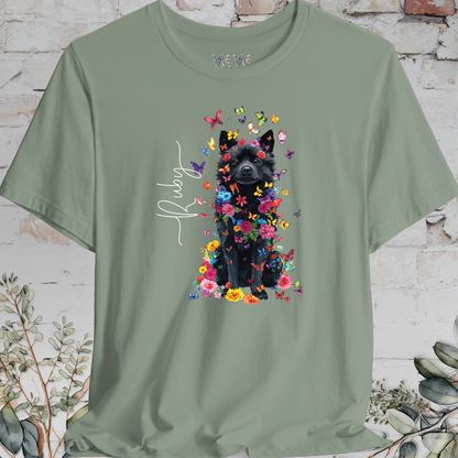 Schipperke #2 Floral Butterfly personalized unisex T shirt