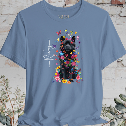 Schipperke #2 Floral Butterfly personalized unisex T shirt