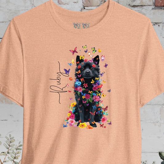 Schipperke #2 Floral Butterfly personalized unisex T shirt