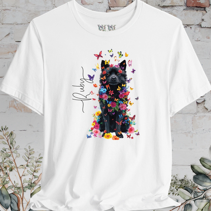 Schipperke #2 Floral Butterfly personalized unisex T shirt