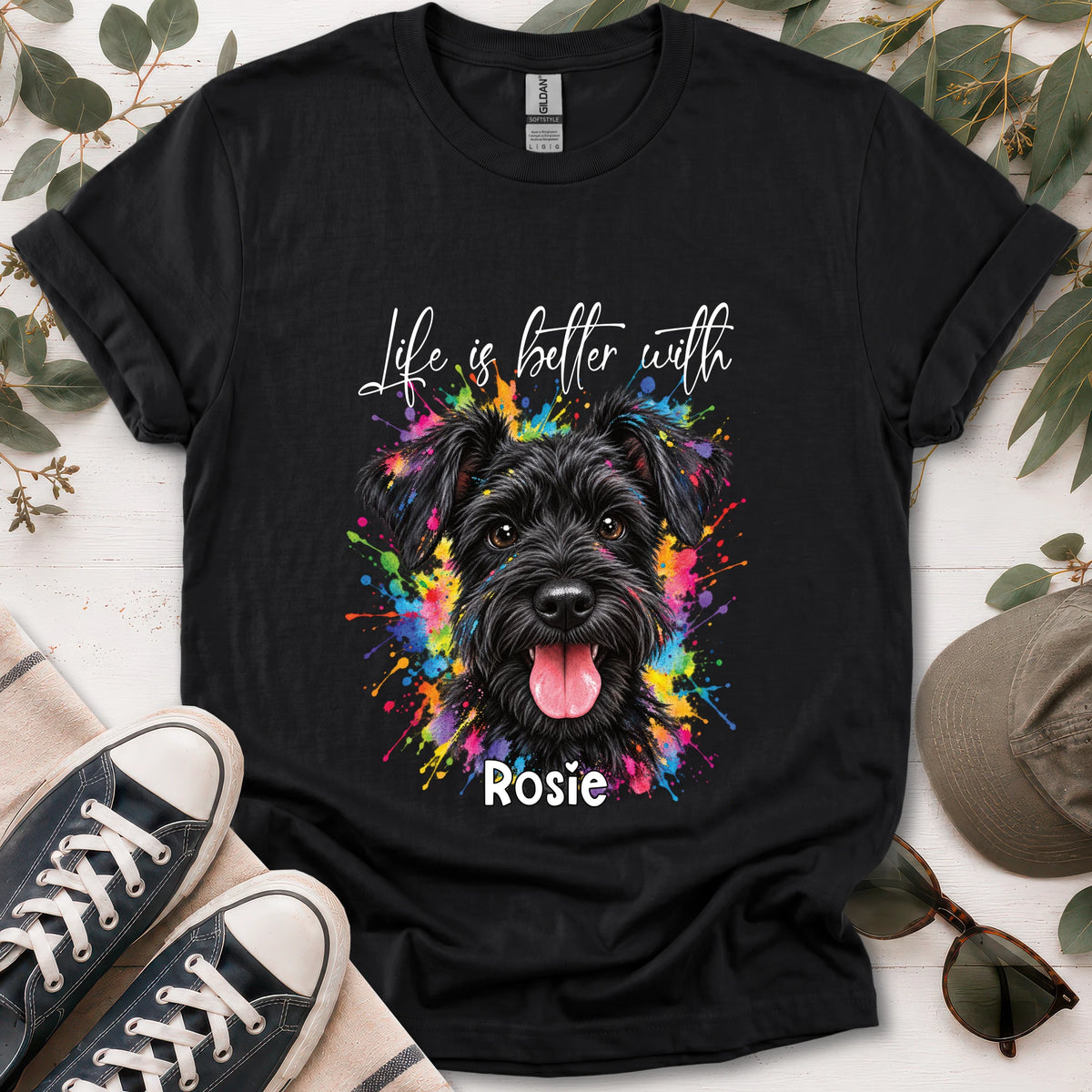 Schnauzer #4, Life is better with, unisex T shirt