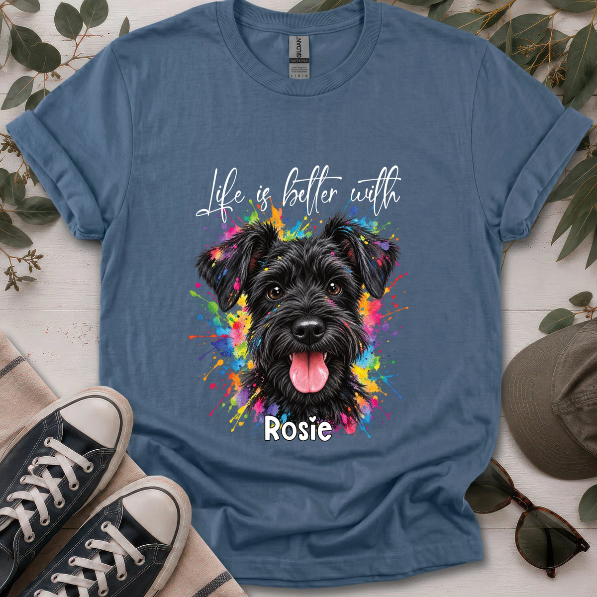 Schnauzer #4, Life is better with, unisex T shirt