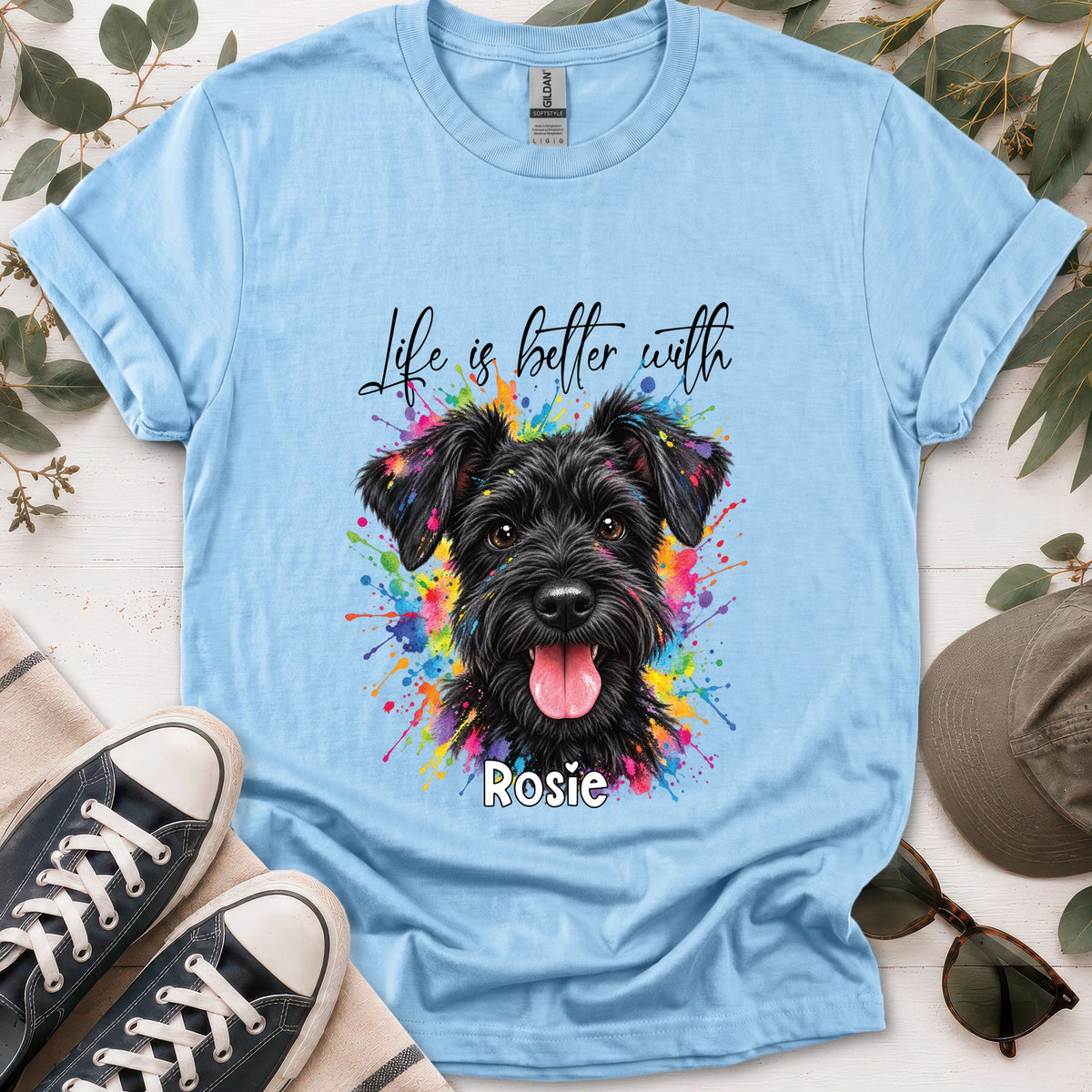 Schnauzer #4, Life is better with, unisex T shirt