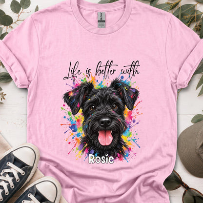 Schnauzer #4, Life is better with, unisex T shirt