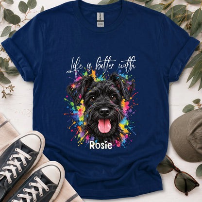 Schnauzer #4, Life is better with, unisex T shirt