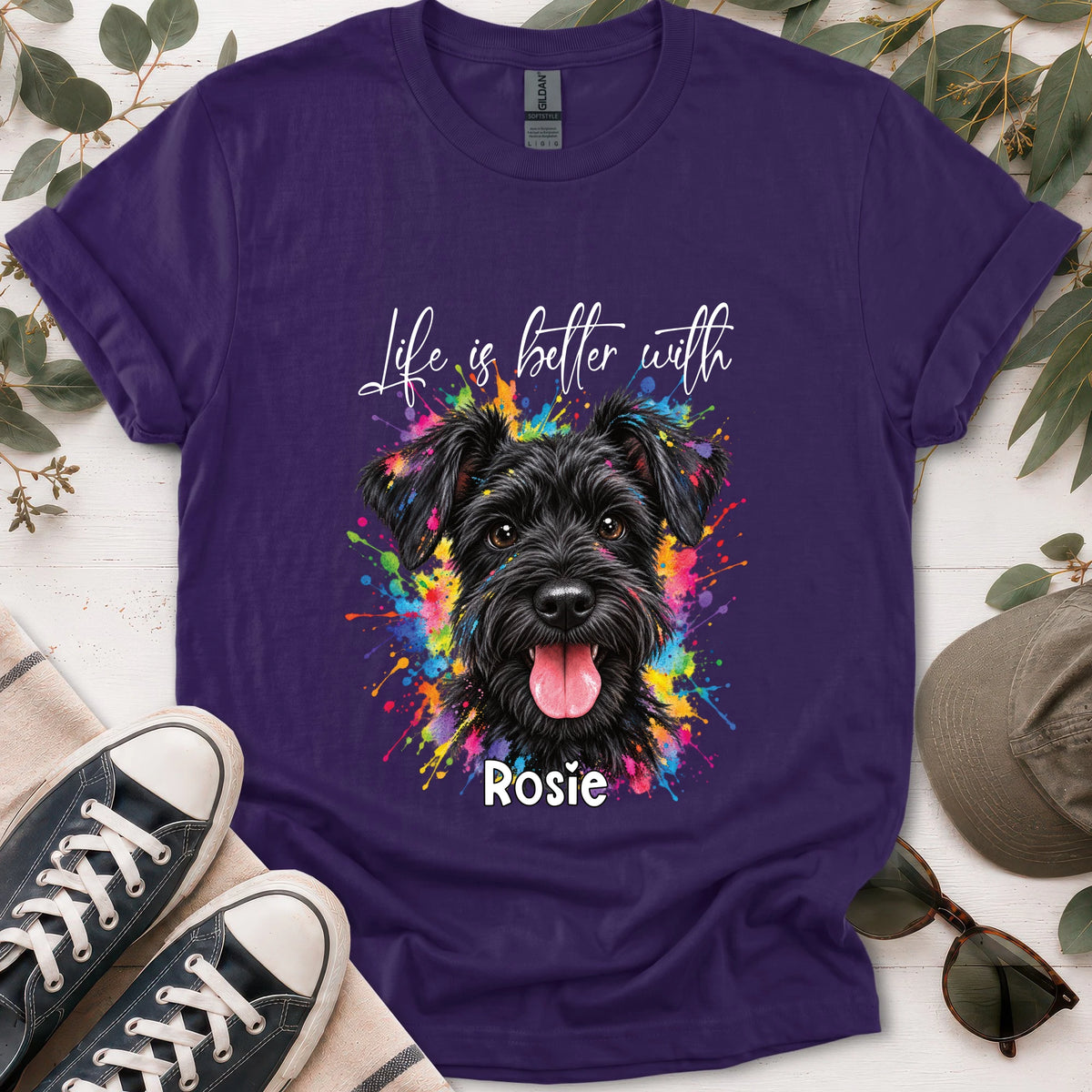 Schnauzer #4, Life is better with, unisex T shirt