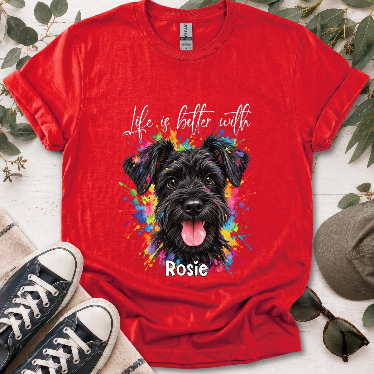 Schnauzer #4, Life is better with, unisex T shirt