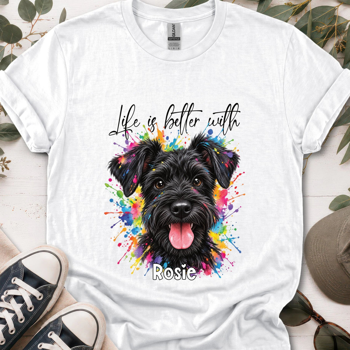 Schnauzer #4, Life is better with, unisex T shirt