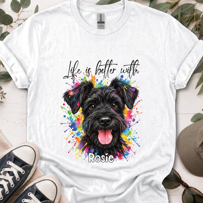 Schnauzer #4, Life is better with, unisex T shirt