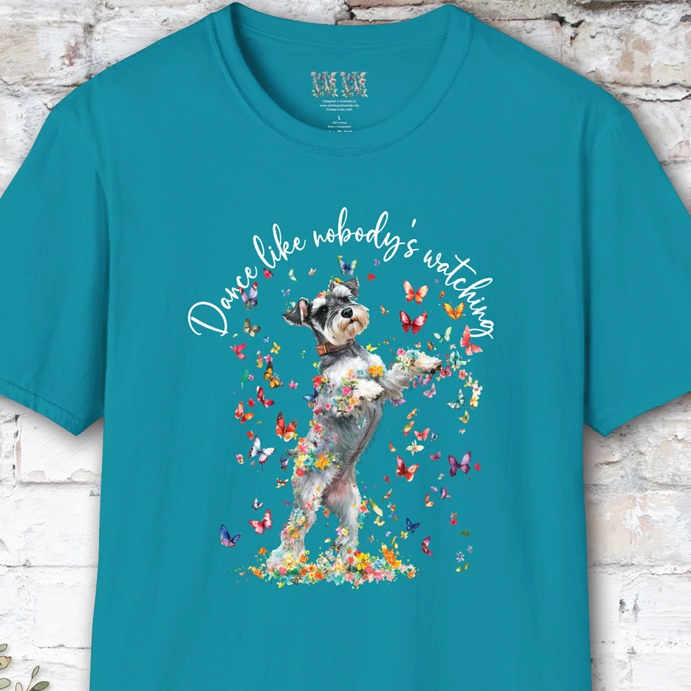 Schnauzer "Dance like nobody's watching" unisex T shirt