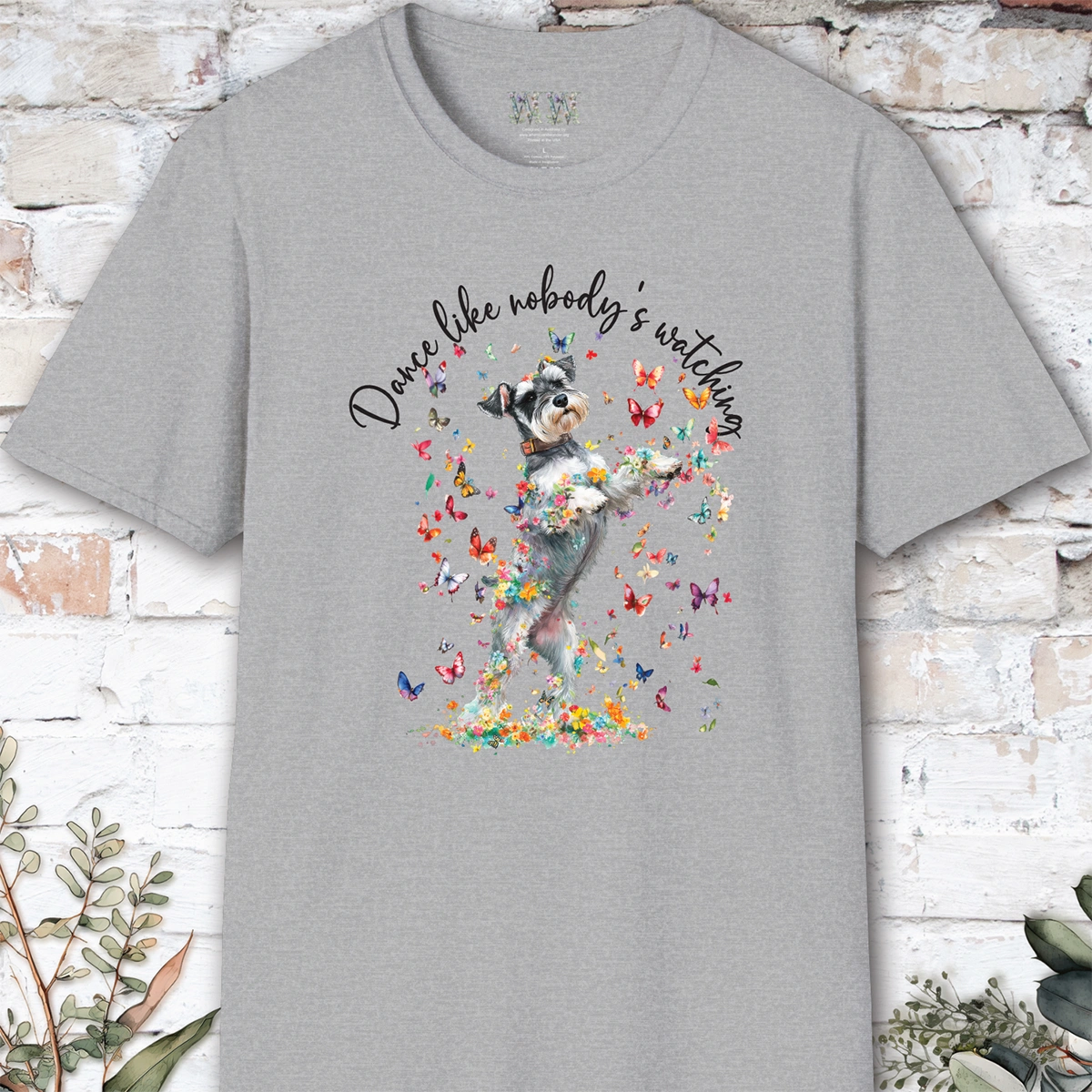 Schnauzer "Dance like nobody's watching" unisex T shirt