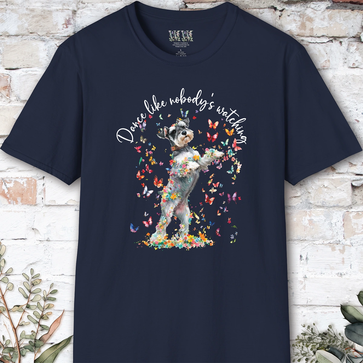 Schnauzer "Dance like nobody's watching" unisex T shirt