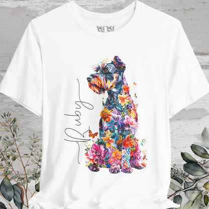 Schnauzer Floral Personalized T shirt