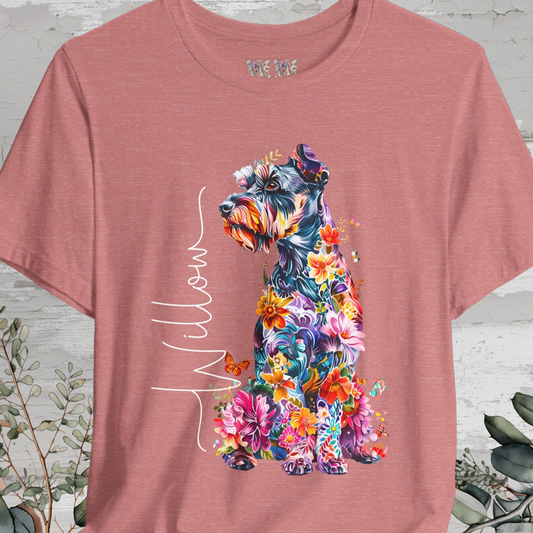 Schnauzer Floral Personalized T shirt