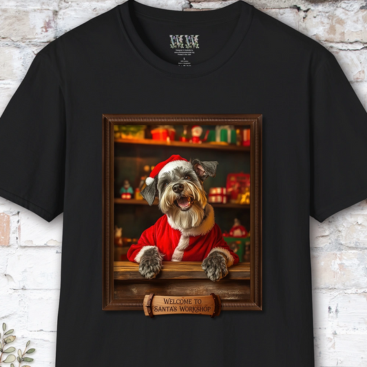 Schnauzer Santa's Workshop Unisex T shirt