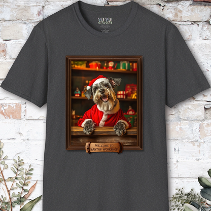 Schnauzer Santa's Workshop Unisex T shirt