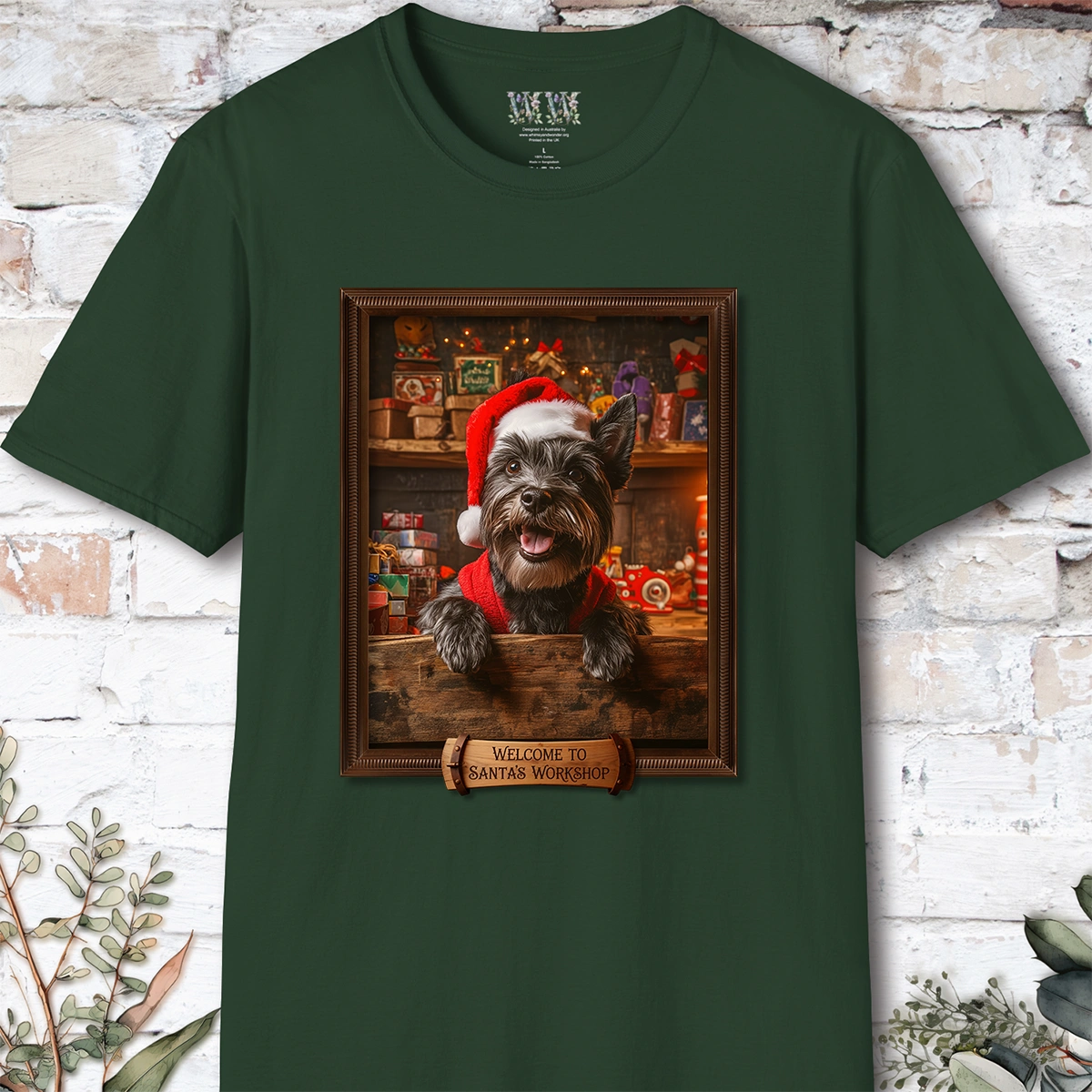 Scottish Terrier Santa's Workshop Unisex T shirt