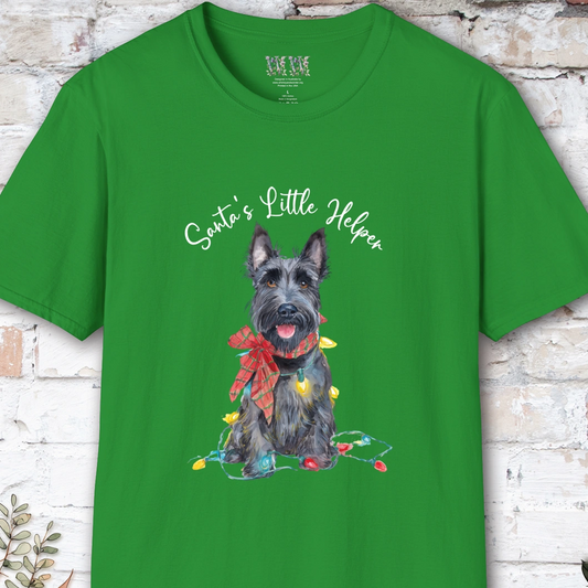 Scottish Terrier Santa's little helper. unisex T shirt