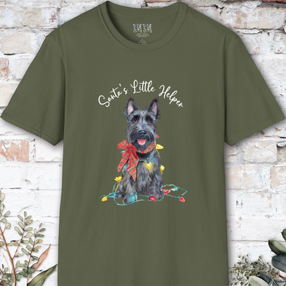 Scottish Terrier Santa's little helper. unisex T shirt
