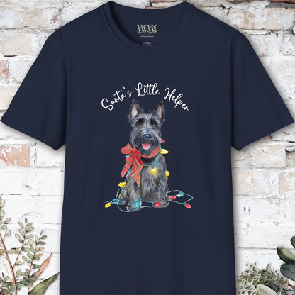 Scottish Terrier Santa's little helper. unisex T shirt