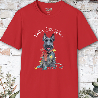 Scottish Terrier Santa's little helper. unisex T shirt