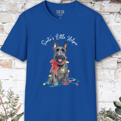 Scottish Terrier Santa's little helper. unisex T shirt