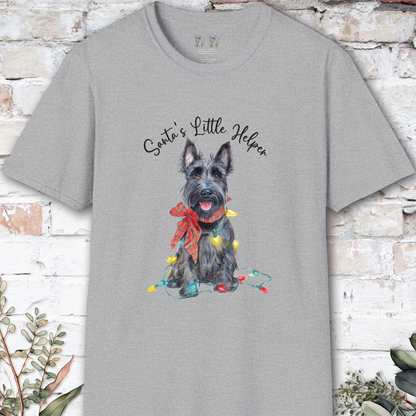 Scottish Terrier Santa's little helper. unisex T shirt