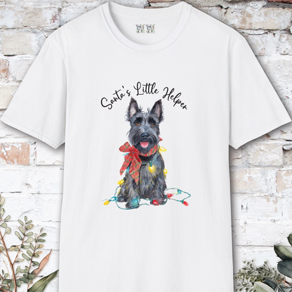 Scottish Terrier Santa's little helper. unisex T shirt