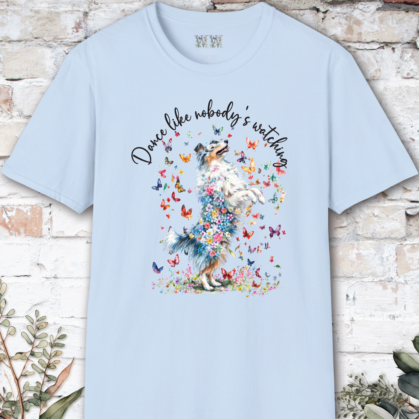 Shetland Sheepdog (Blue Merle Sheltie) #1 "Dance like nobody's watching" unisex T shirt