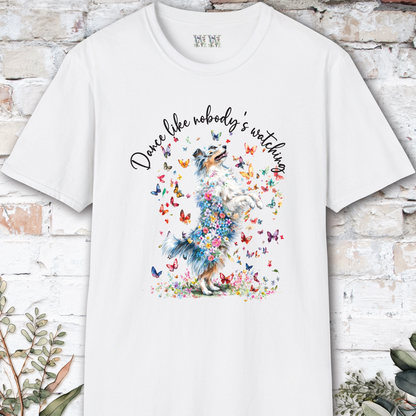 Shetland Sheepdog (Blue Merle Sheltie) #1 "Dance like nobody's watching" unisex T shirt