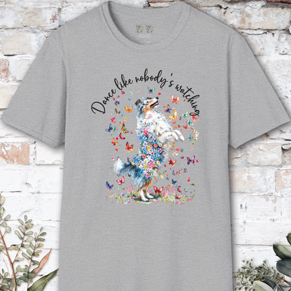 Shetland Sheepdog (Blue Merle Sheltie) #1 "Dance like nobody's watching" unisex T shirt