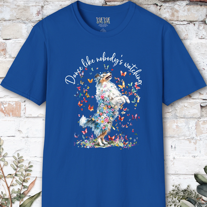 Shetland Sheepdog (Blue Merle Sheltie) #1 "Dance like nobody's watching" unisex T shirt