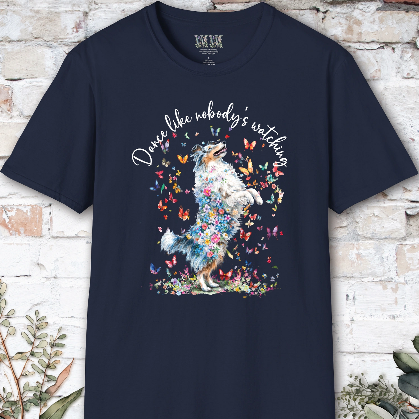 Shetland Sheepdog (Blue Merle Sheltie) #1 "Dance like nobody's watching" unisex T shirt