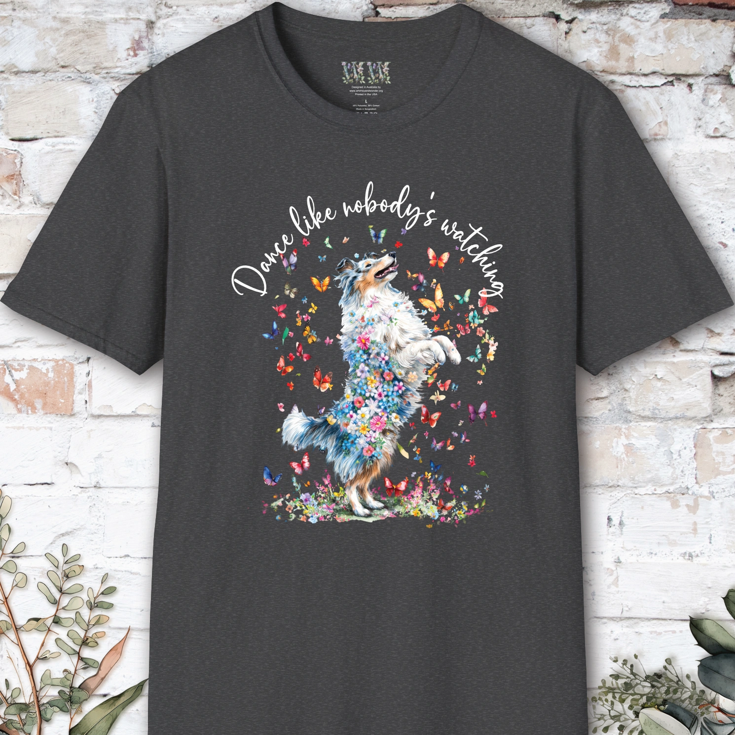 Shetland Sheepdog (Blue Merle Sheltie) #1 "Dance like nobody's watching" unisex T shirt
