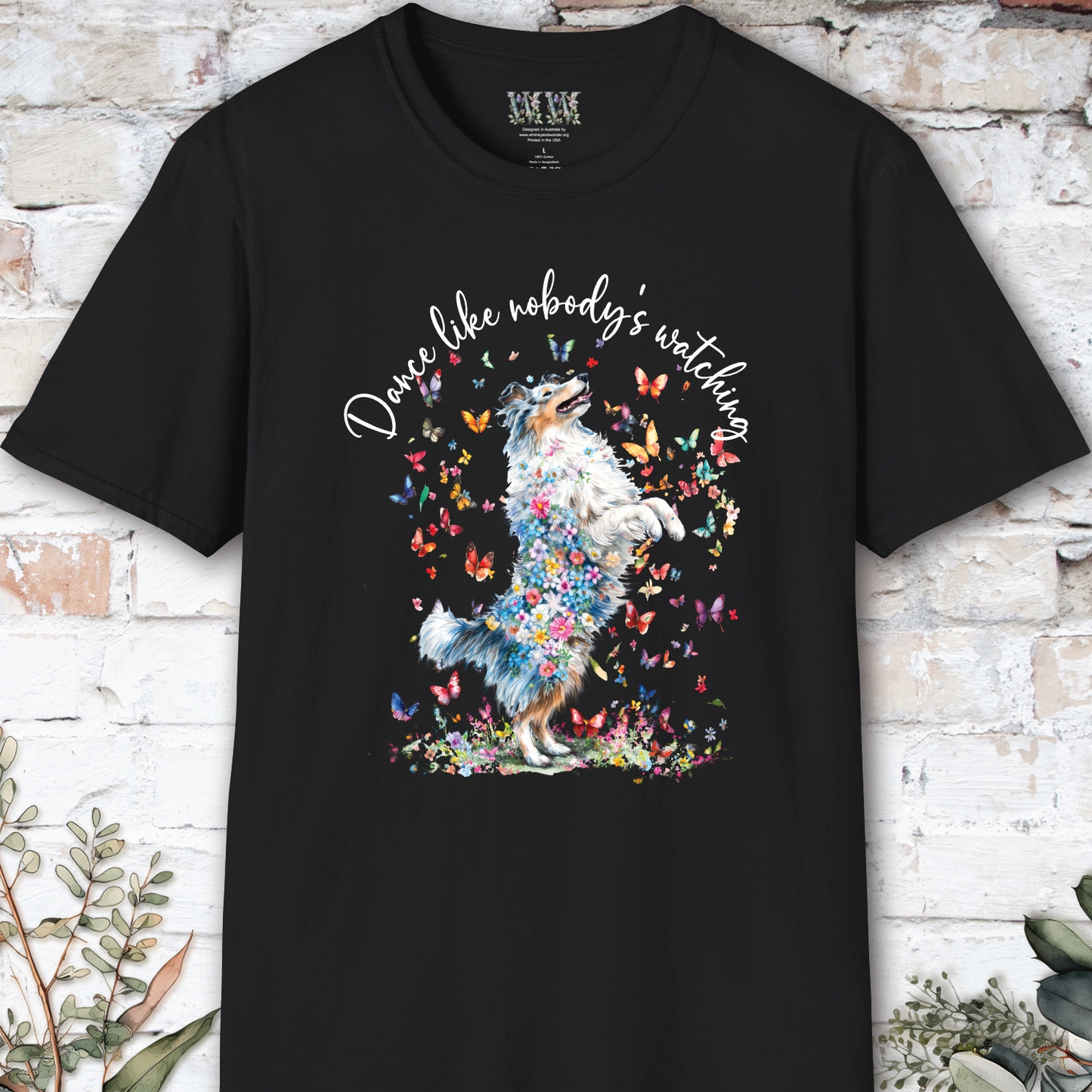 Shetland Sheepdog (Blue Merle Sheltie) #1 "Dance like nobody's watching" unisex T shirt