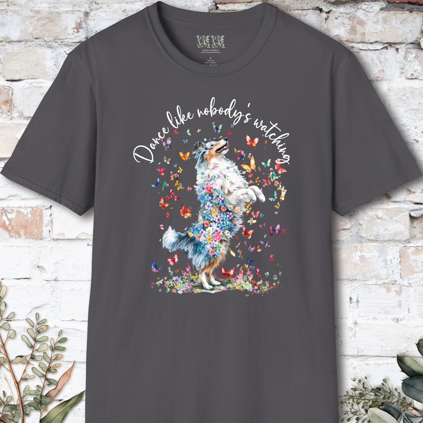 Shetland Sheepdog (Blue Merle Sheltie) #1 "Dance like nobody's watching" unisex T shirt
