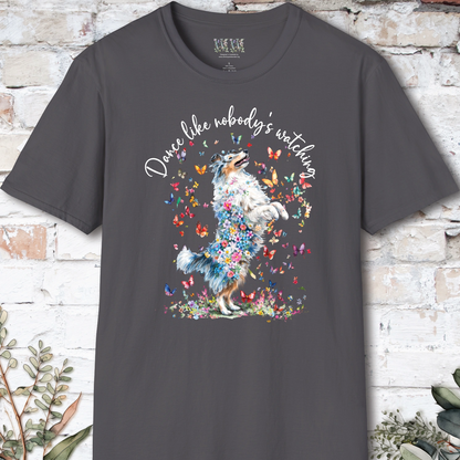 Shetland Sheepdog (Blue Merle Sheltie) #1 "Dance like nobody's watching" unisex T shirt