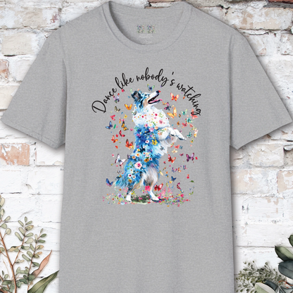 Shetland Sheepdog (Blue Merle Sheltie) #2 "Dance like nobody's watching" unisex T shirt