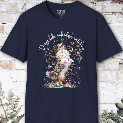 Shetland Sheepdog (Tri Colour Sheltie) #2 "Dance like nobody's watching" unisex T shirt