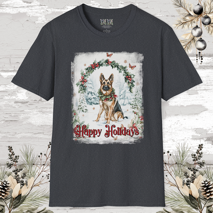 German Shepherd  'Happy Holidays' T shirt.