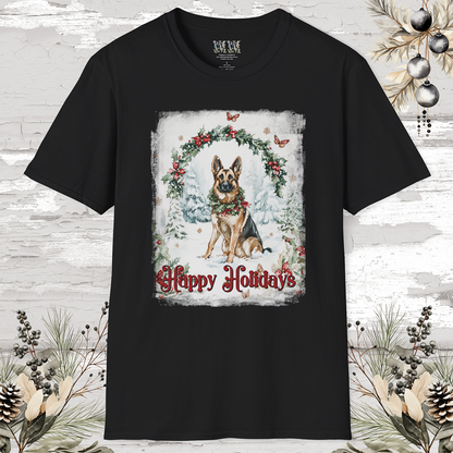 German Shepherd  'Happy Holidays' T shirt.