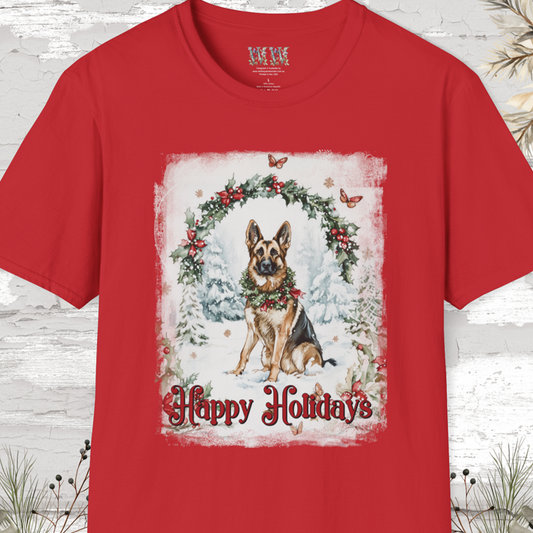 German Shepherd  'Happy Holidays' T shirt.