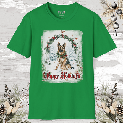 German Shepherd  'Happy Holidays' T shirt.