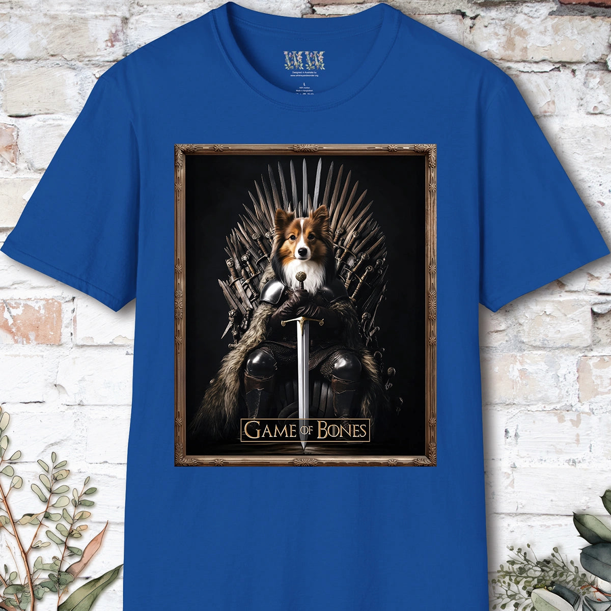 Shetland Sheepdog Game of Bones, Unisex T shirt