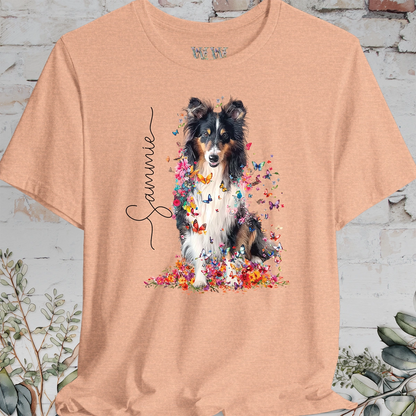 Shetland Sheepdog #3 Floral Butterfly Personalized T shirt