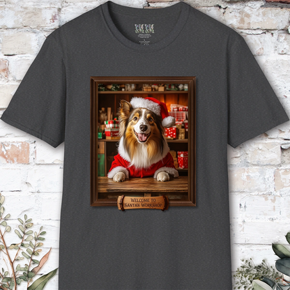 Shetland Sheepdog Santa's Workshop Unisex T shirt