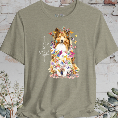 Shetland Sheepdog #5 Floral Personalized T shirt