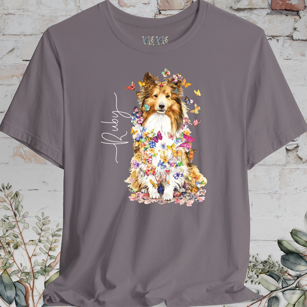 Shetland Sheepdog #5 Floral Personalized T shirt
